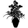 Bouquet de fleurs en silhouette