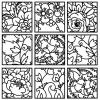 9 tuiles florales